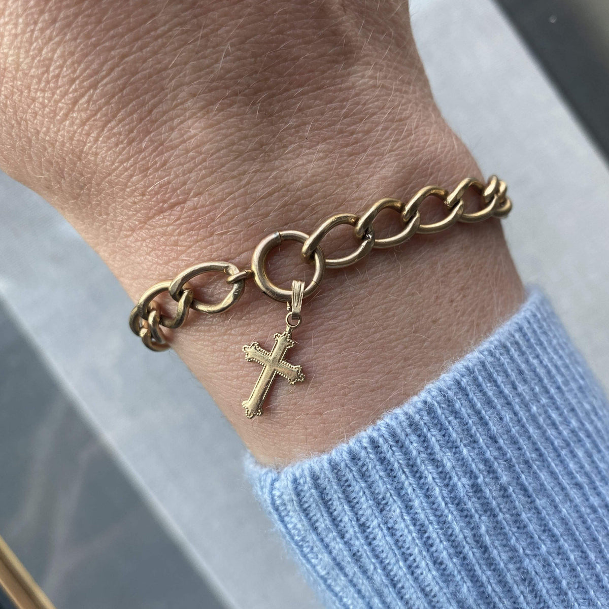 Vintage Cross Charm Bracelet