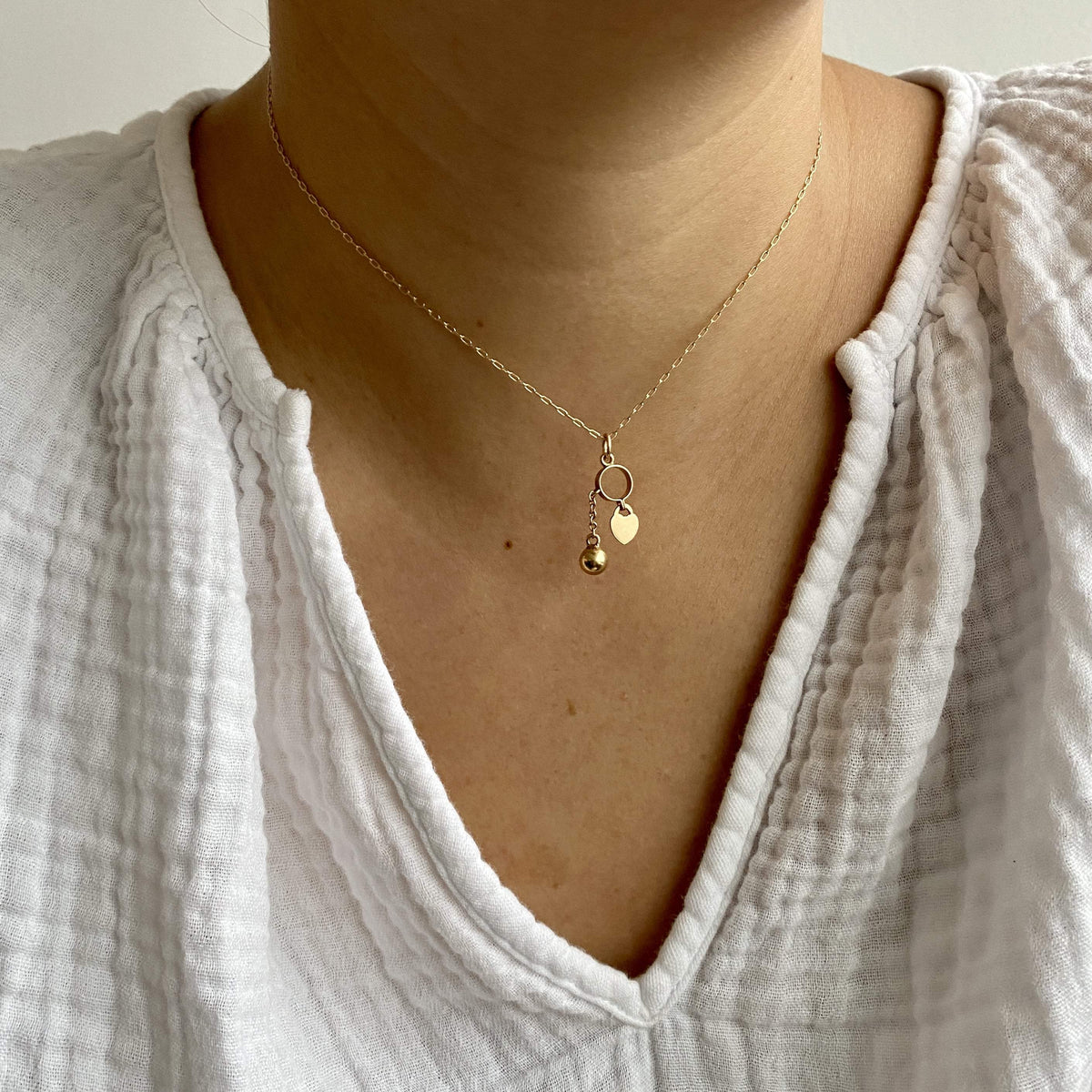 14k Gold Vintage Cuffed Heart Charm