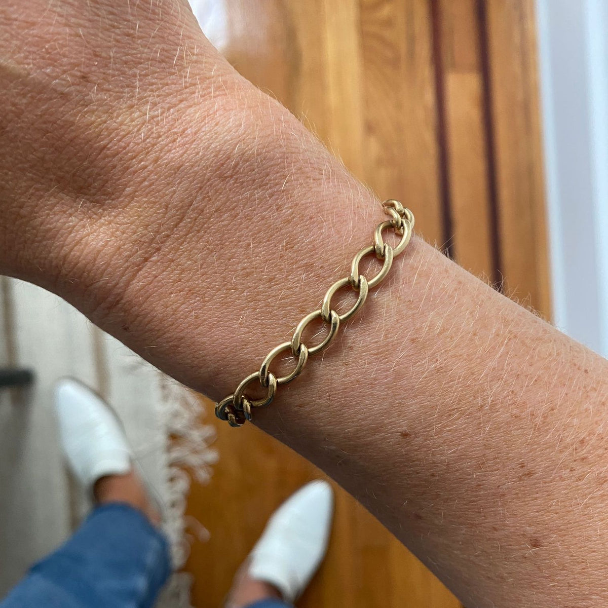 Vintage Curved Link Bracelet for Women