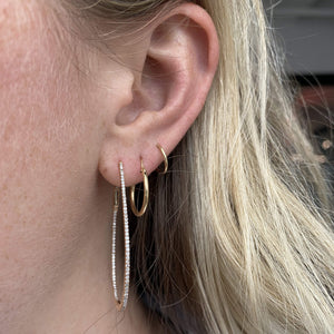 Vintage Diamond Teardrop Hoop Earrings for Women