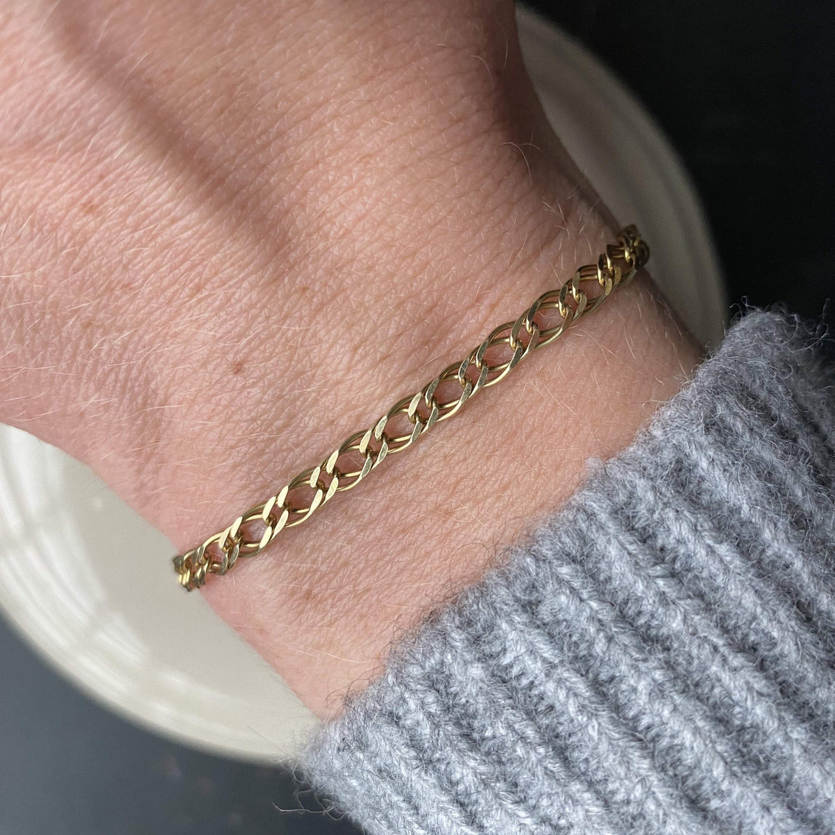Vintage Double Braided Chain Bracelet for Women by Fewer Finer