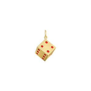 Vintage Enamel Dice Charm by Fewer Finer