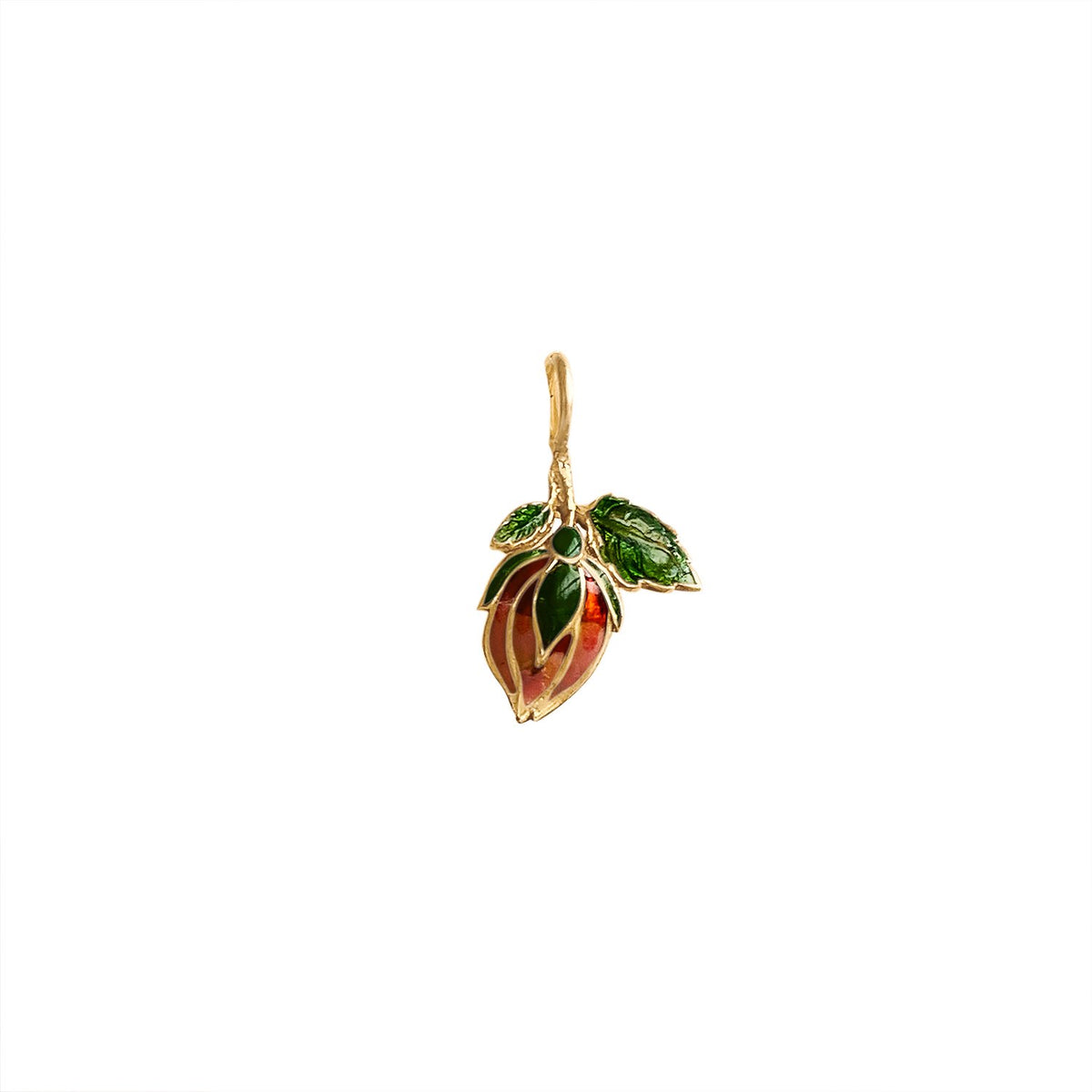 Vintage Enamel Lotus Flower Charm by Fewer Finer