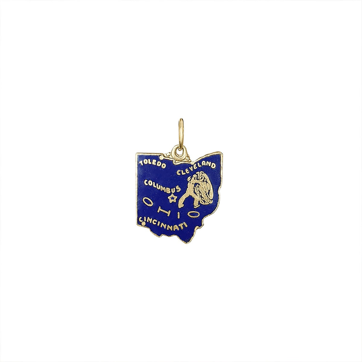 Vintage Enamel Ohio Charm by Fewer Finer