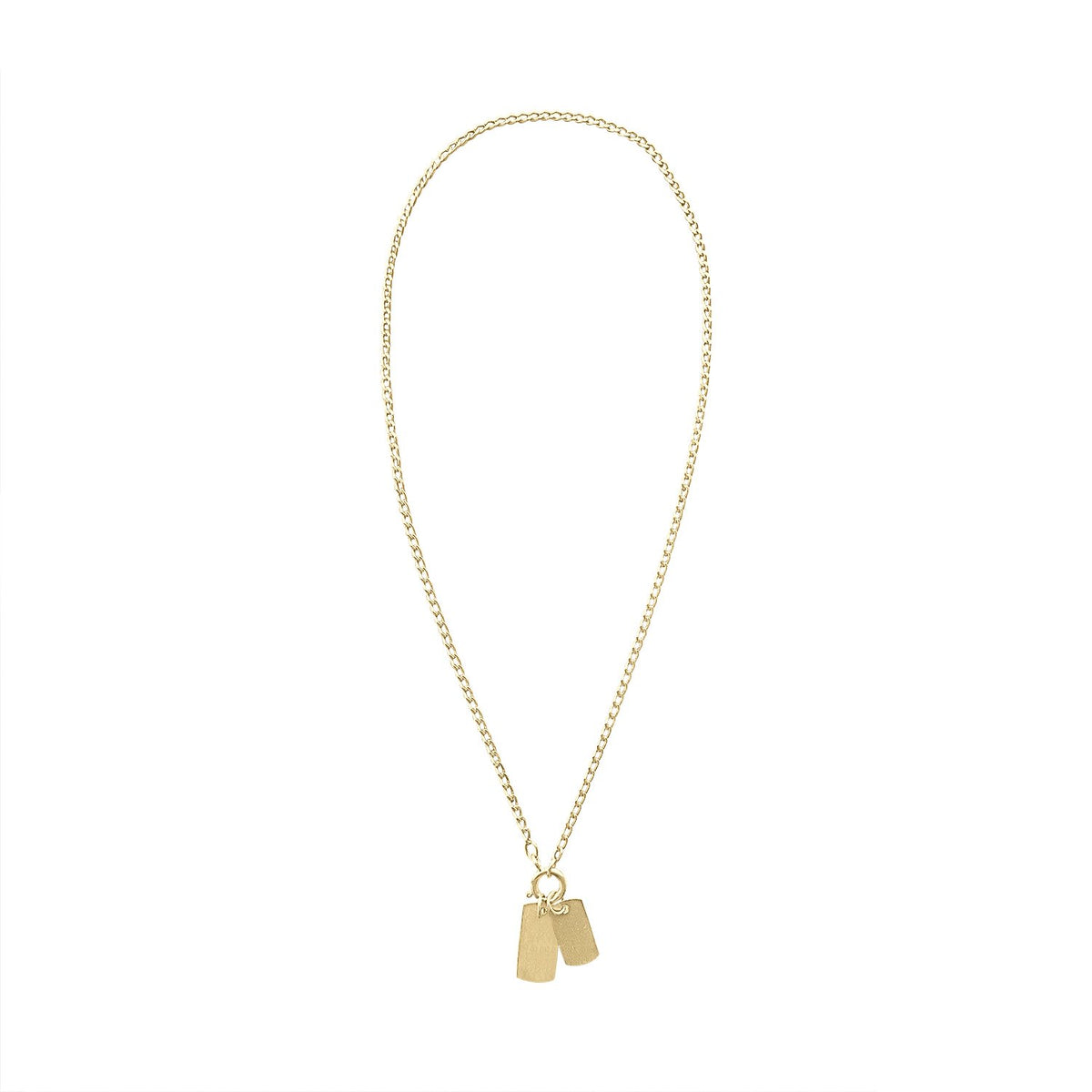 Vintage Engravable Double Dog Tag Necklace by Fewer Finer