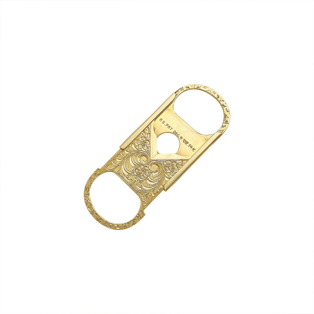 Open Vintage Etched Cigar Cutter For Men and Women