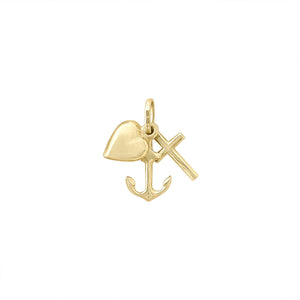 Vintage Anchor, Cross and Heart Charm by Fewer Finer