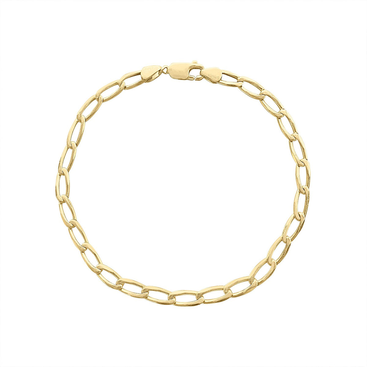 Vintage Flat Link Elongated Curb Chain Bracelet by Fewer Finer