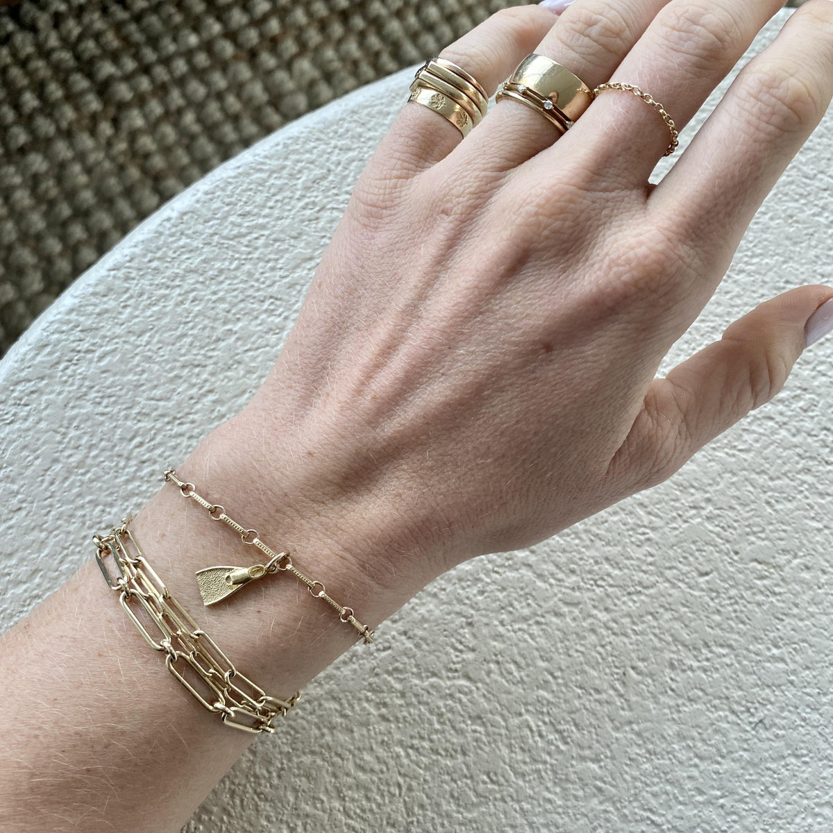 14k Gold Vintage Flipper Charm
