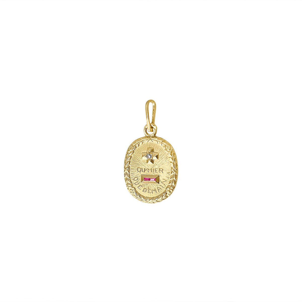 Vintage French "+ qu'hier - que demain" Small Oval Charm by Fewer Finer