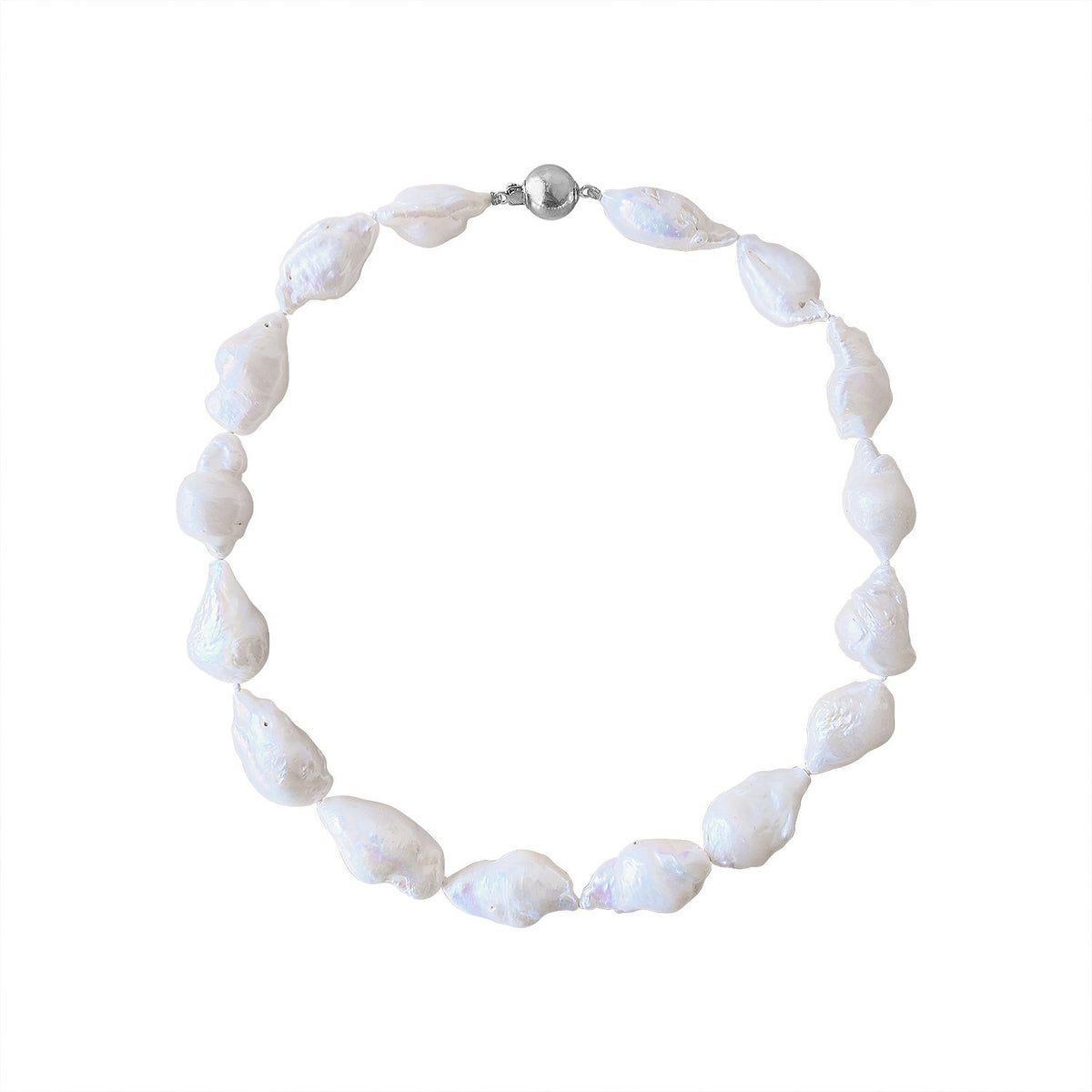 Vintage Fresh Water Baroque Pearl Necklace with 14k White Gold Clasp by Fewer Finer