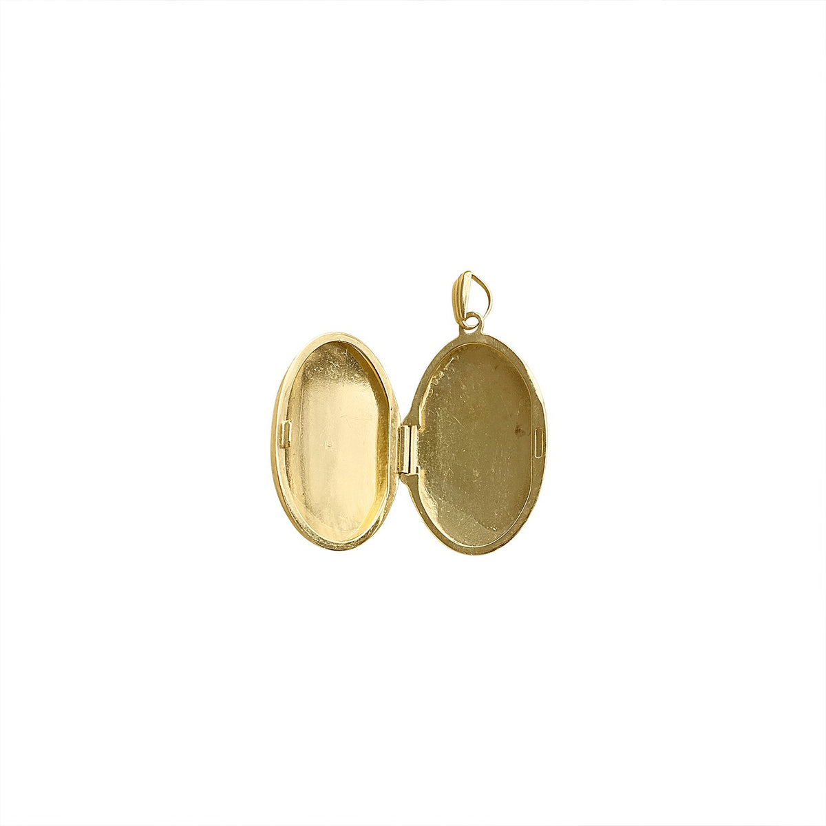 Open Vintage Gold Etched Oval "Things" Locket 