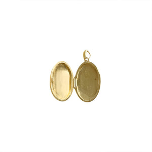 Open Vintage Gold Etched Oval "Things" Locket 