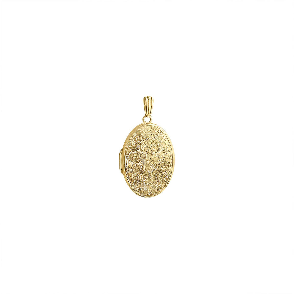 Vintage Gold Etched Oval "Things" Locket by Fewer Finer