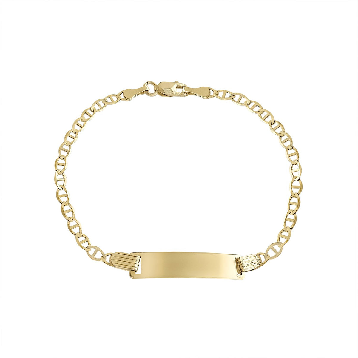 Vintage Gold Flat Link ID Bracelet by Fewer Finer