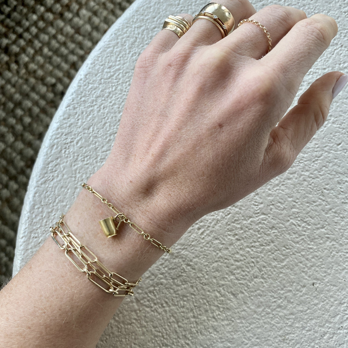 Vintage Golden Cup Charm for Women