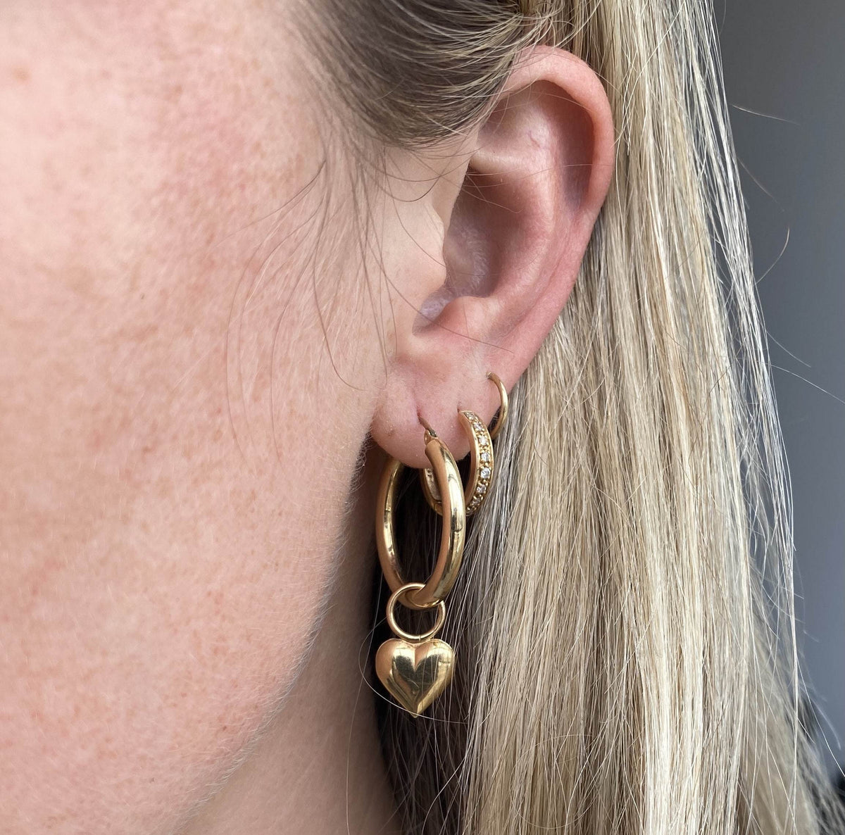 Vintage Heart Charm Earrings for Women