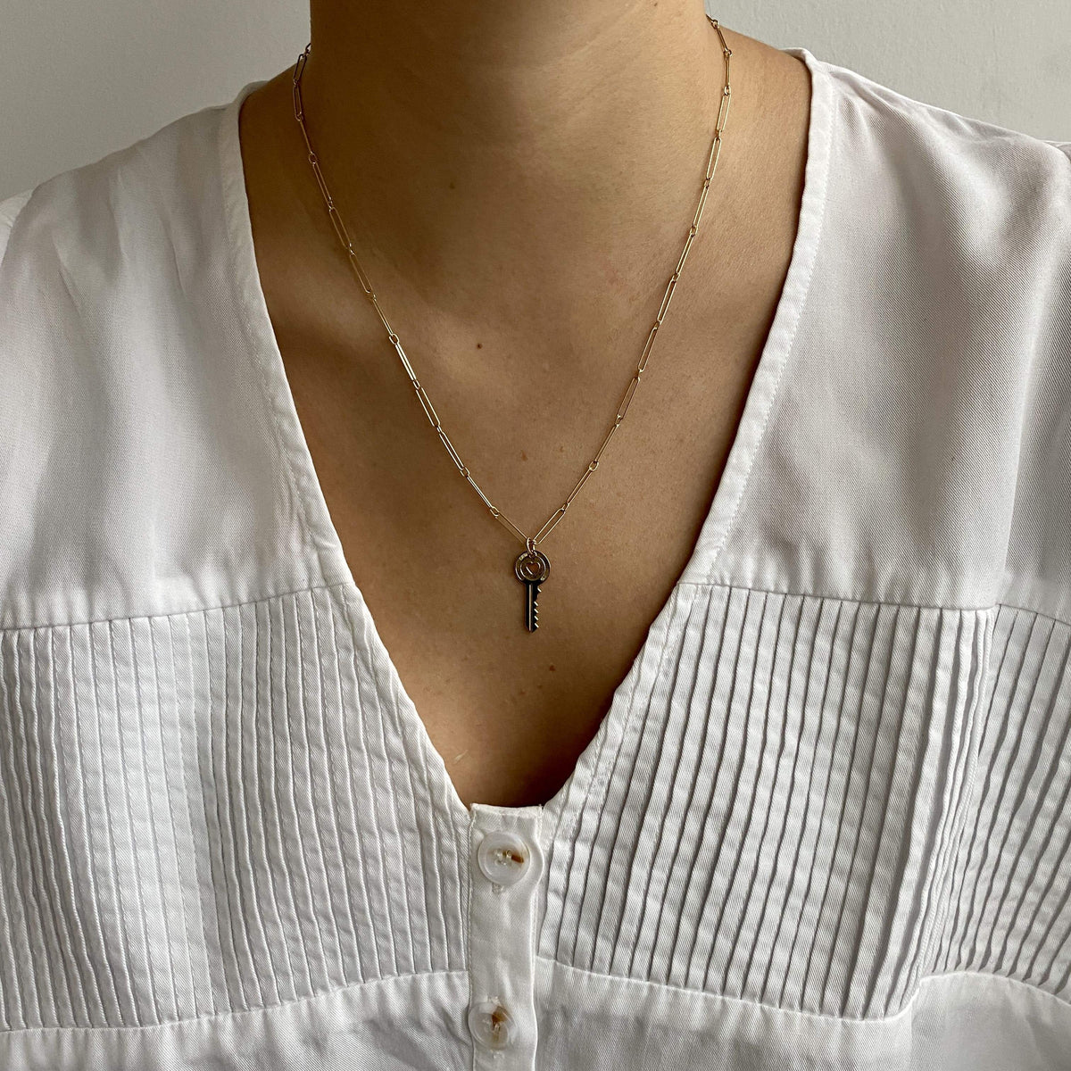 Vintage Heart Key Charm for Women