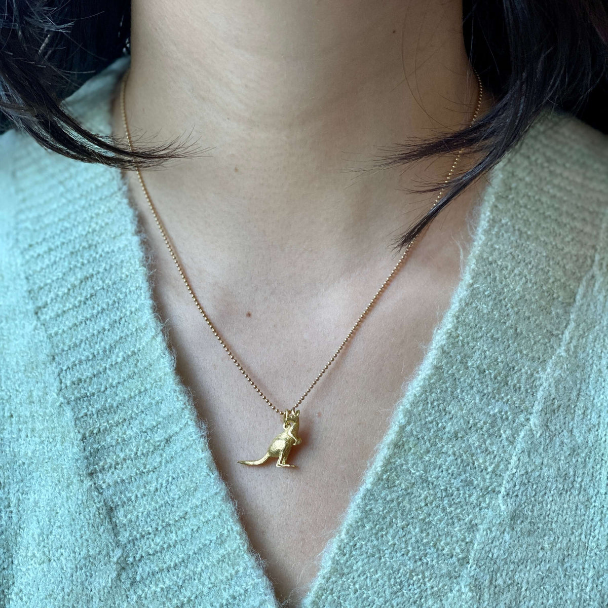 14k Gold Vintage Kangaroo Charm