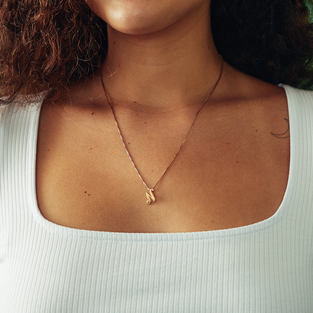 Vintage Letter "N" Charm for Women