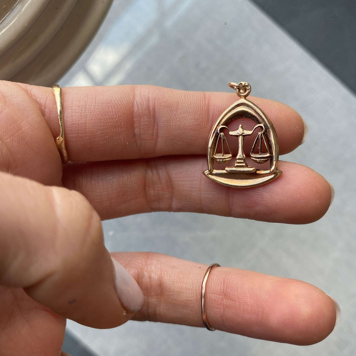 Vintage Libra Astrology Charm for Women
