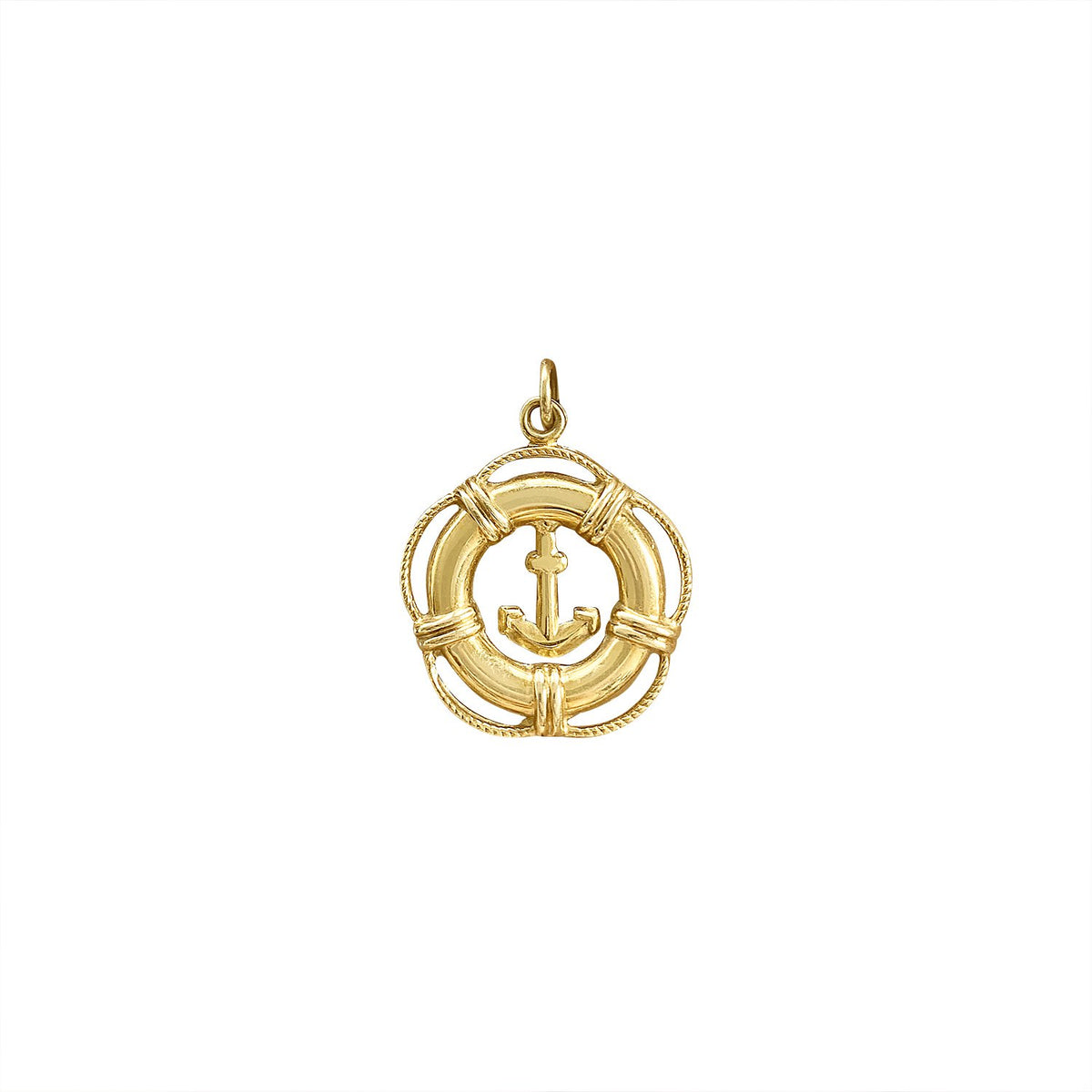 Vintage 3D Life Preserver Ring Anchor Charm by Fewer Finer