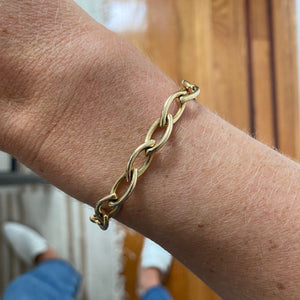 Vintage 14k Gold Marquis Shaped Linked Bracelet