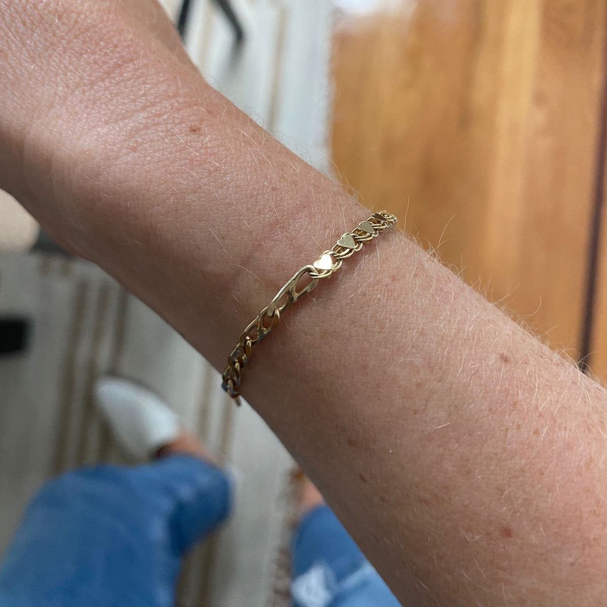 Vintage Unique Mixed Chain Heart Bracelet