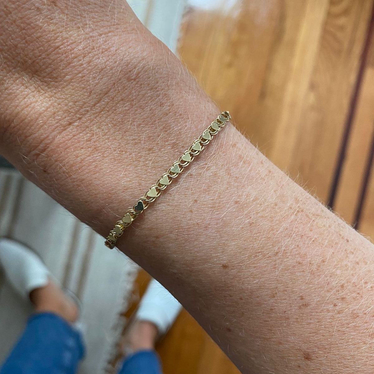 Vintage Mixed Chain Heart Bracelet for Women