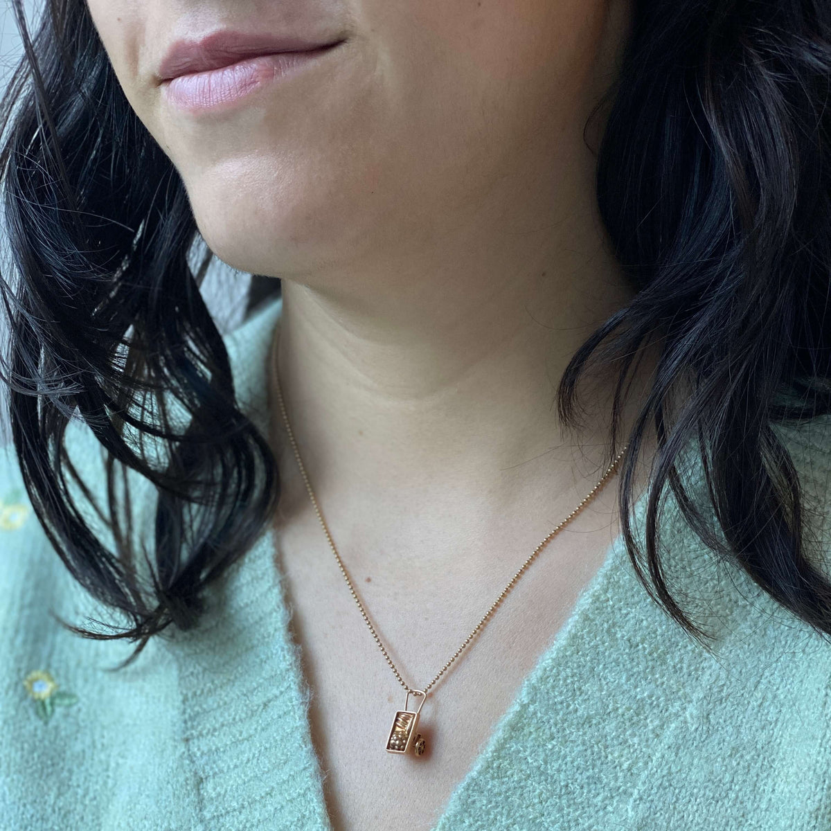 14k Gold Vintage Moving Fruit Cart Charm