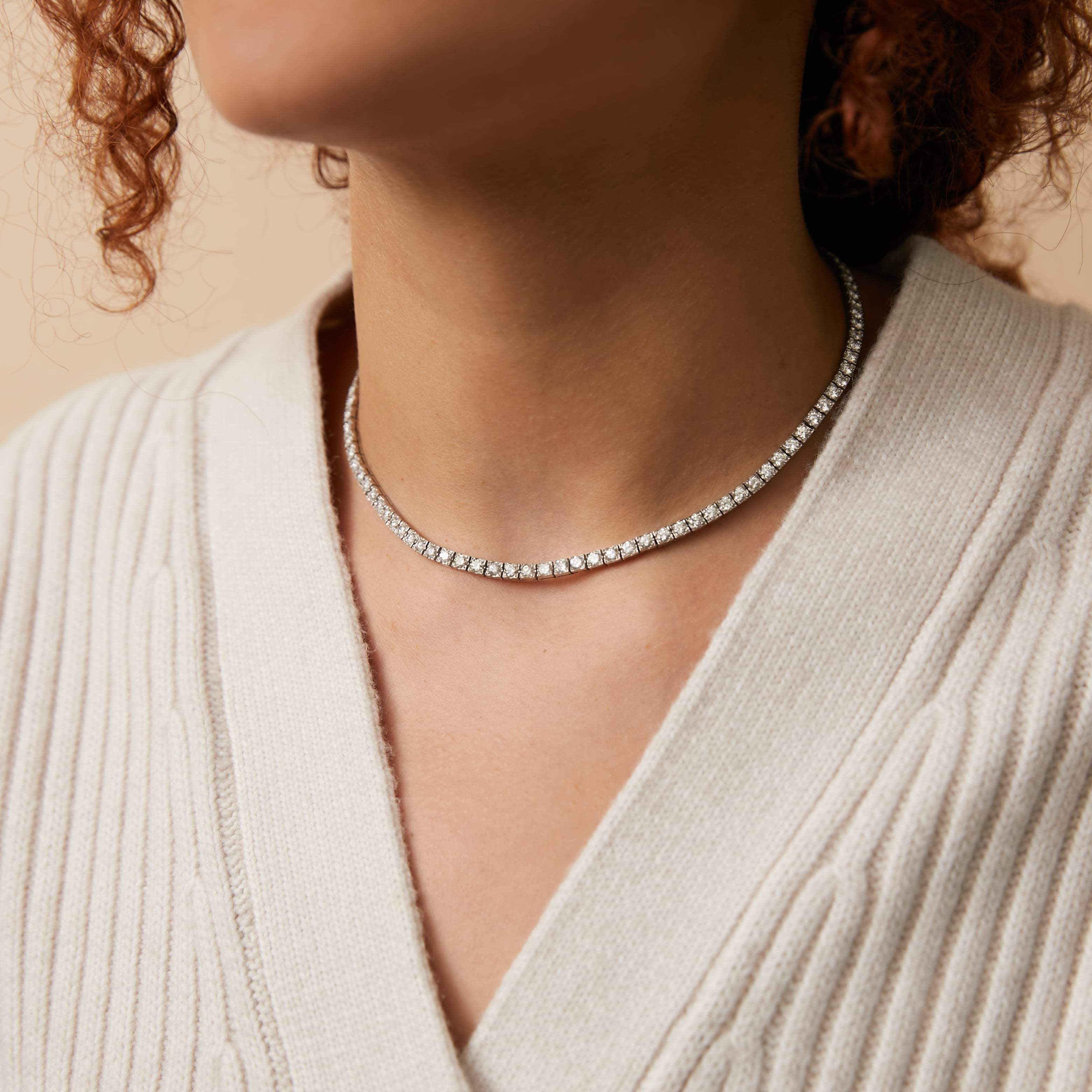 Vintage diamond tennis necklace Clearance