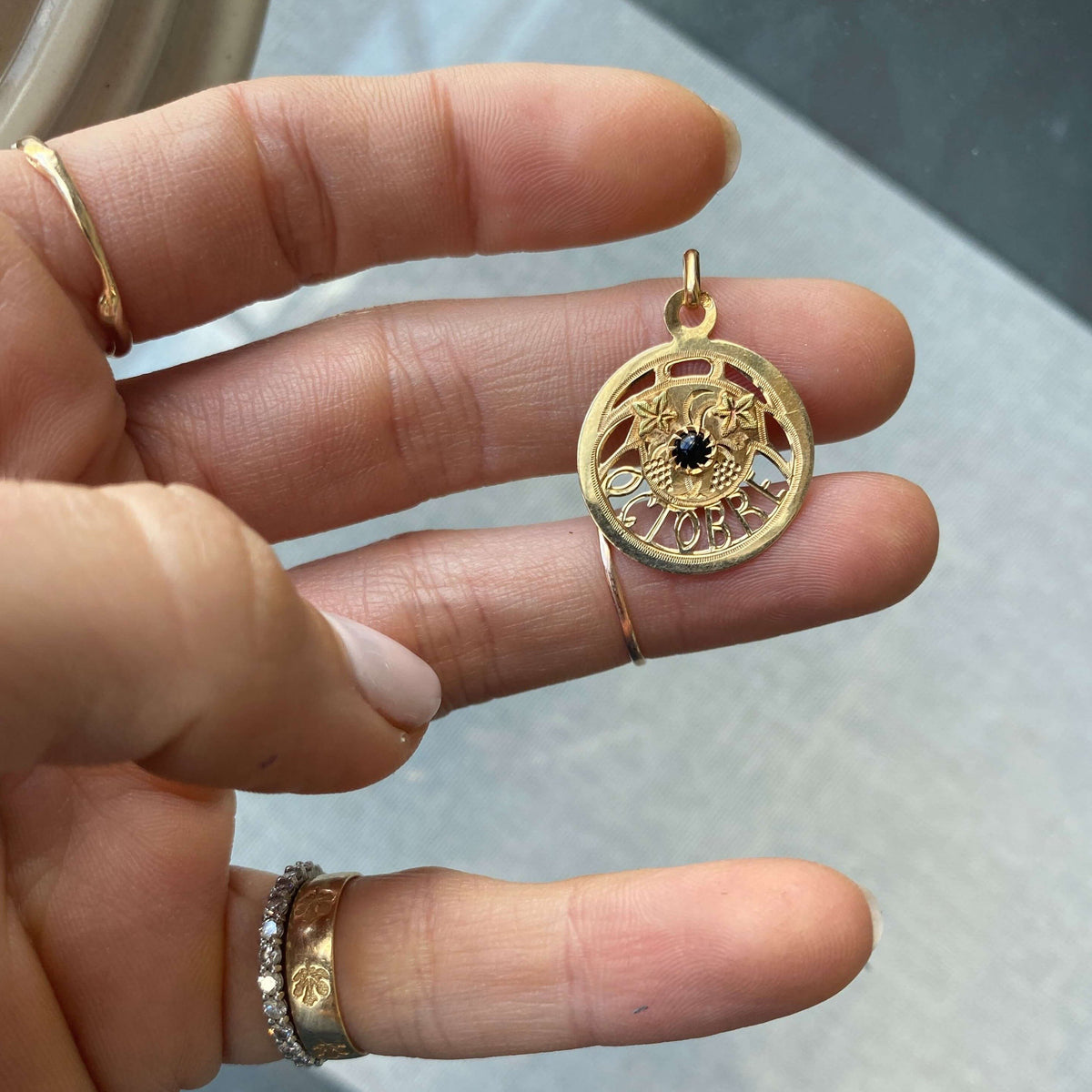 Vintage 18k October Charm for Women