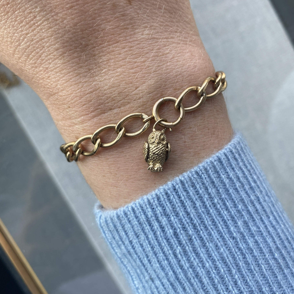 Vintage Owl Charm Bracelet