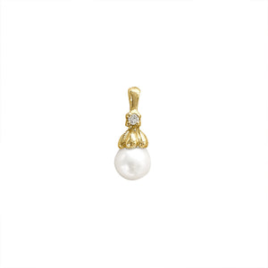Vintage Pearl & Diamond Charm by Fewer Finer
