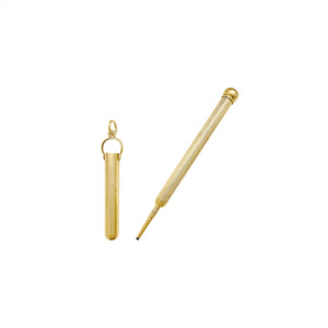 Open 14k Gold Vintage Pencil with Charm Case 