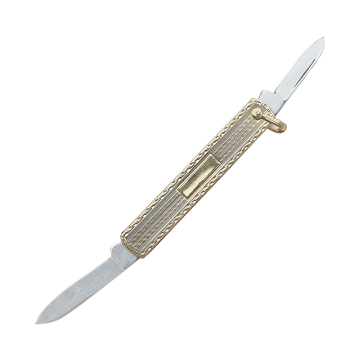 14k Gold and Stainless Steel Vintage Pocket Knife