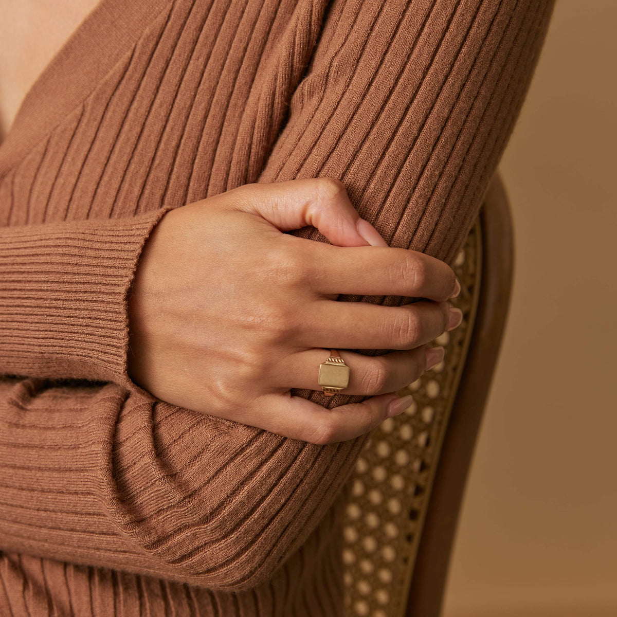 Vintage 10k Rectangle Signet Ring for Women