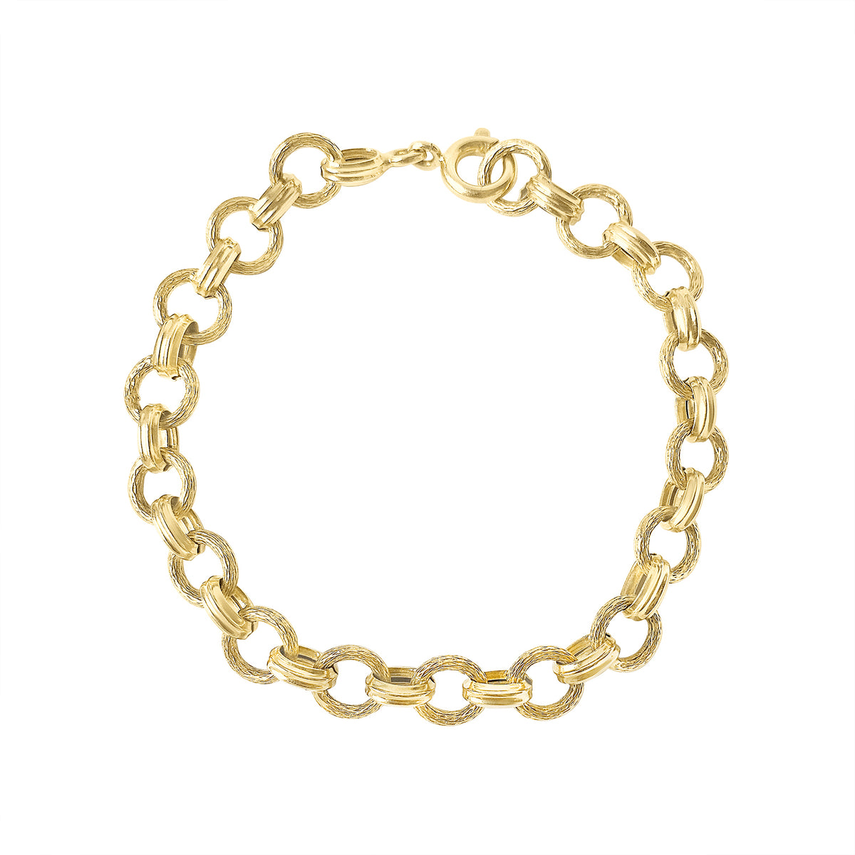 Vintage Textured Round Link Bracelet by Fewer Finer