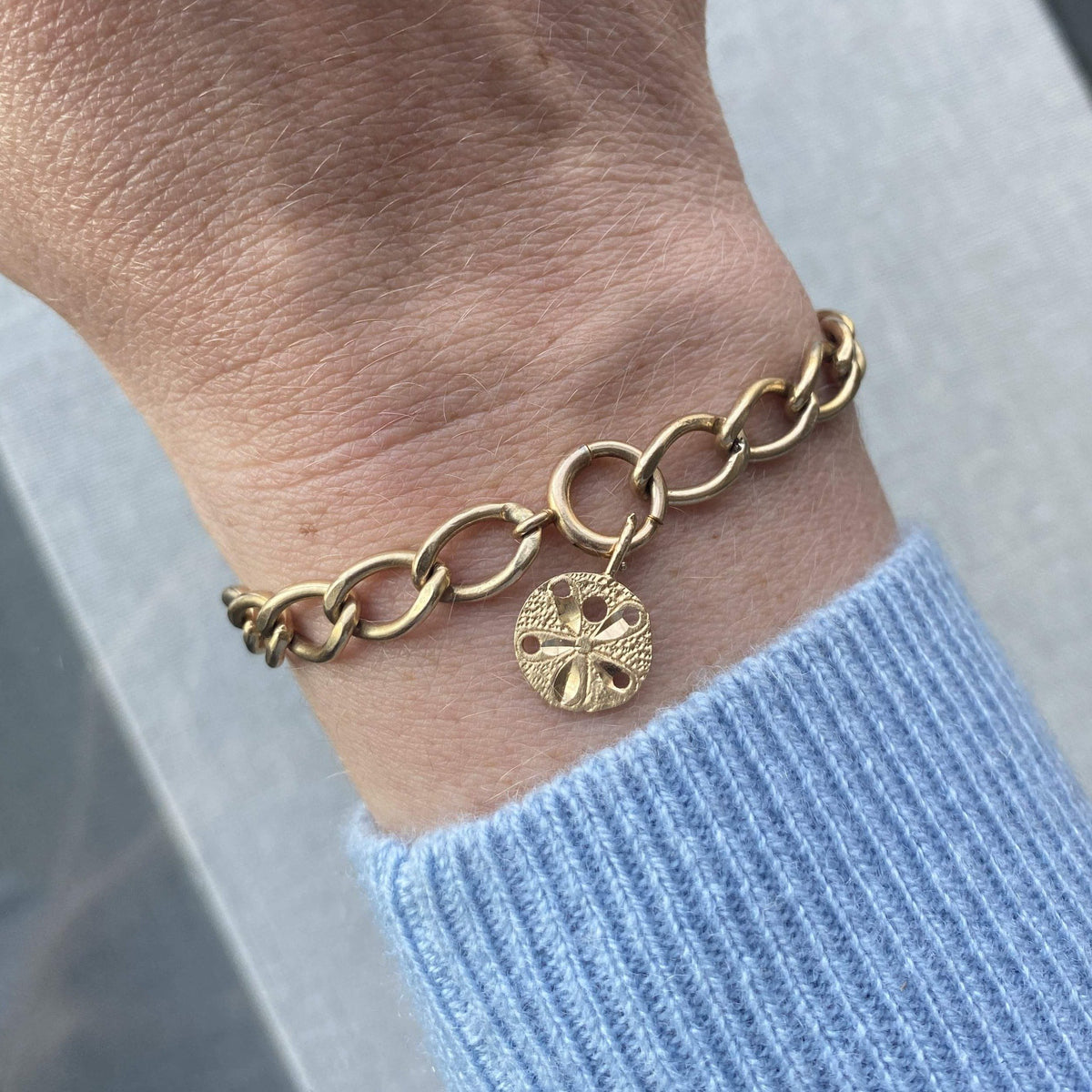 Vintage Sand Dollar Charm Bracelet