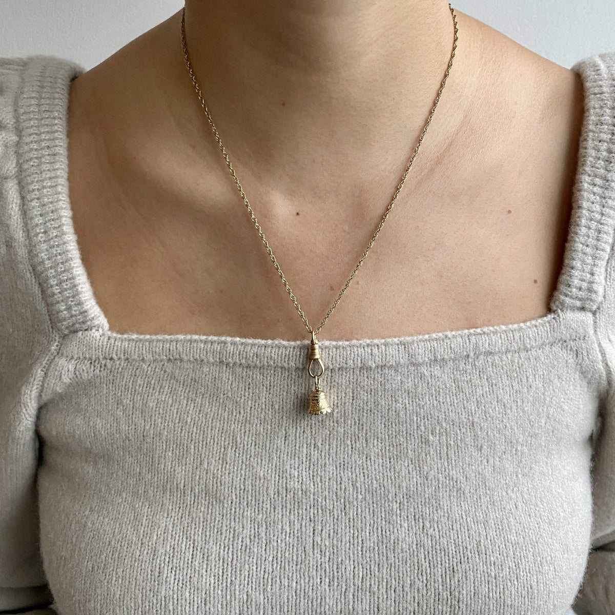 Vintage Scalloped Bell Charm for Women