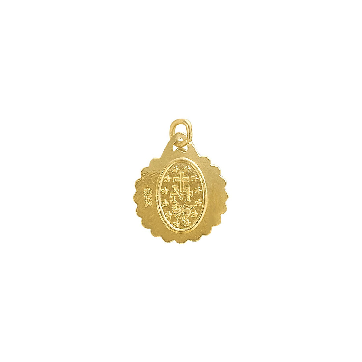 Back of Vintage Scalloped Mary Charm