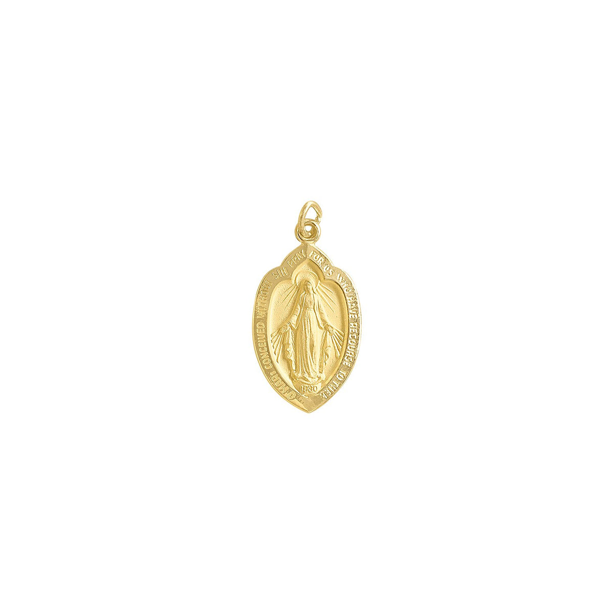 Vintage Shield Shape Miraculous Mary Charm by Fewer Finer