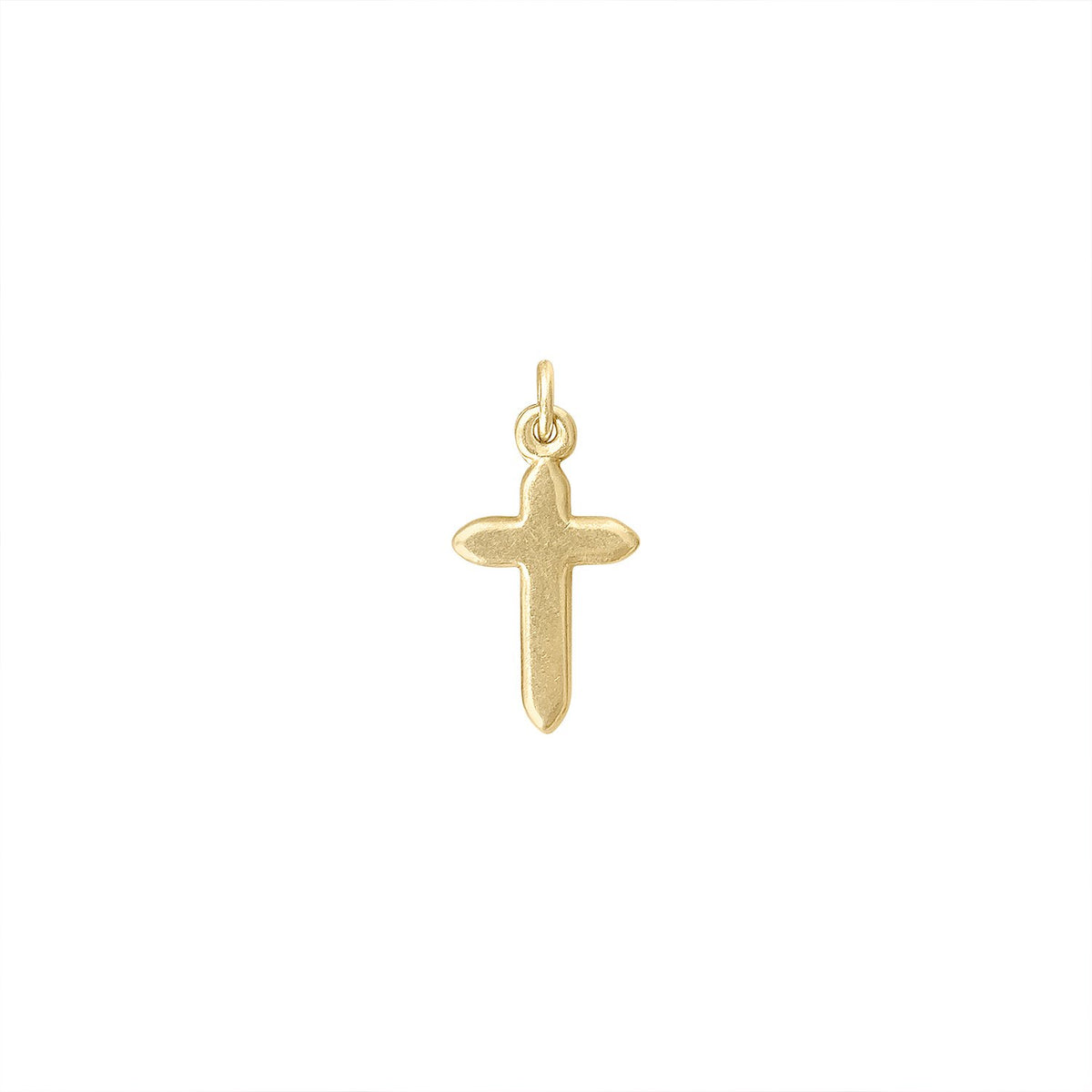 Small Gold Cross Charm by Fewer Finer