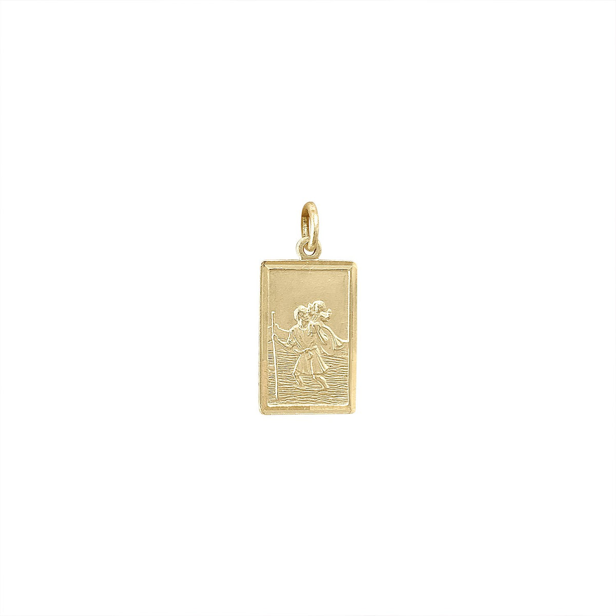 Vintage St. Christopher Crossing Rectangle Charm by Fewer Finer