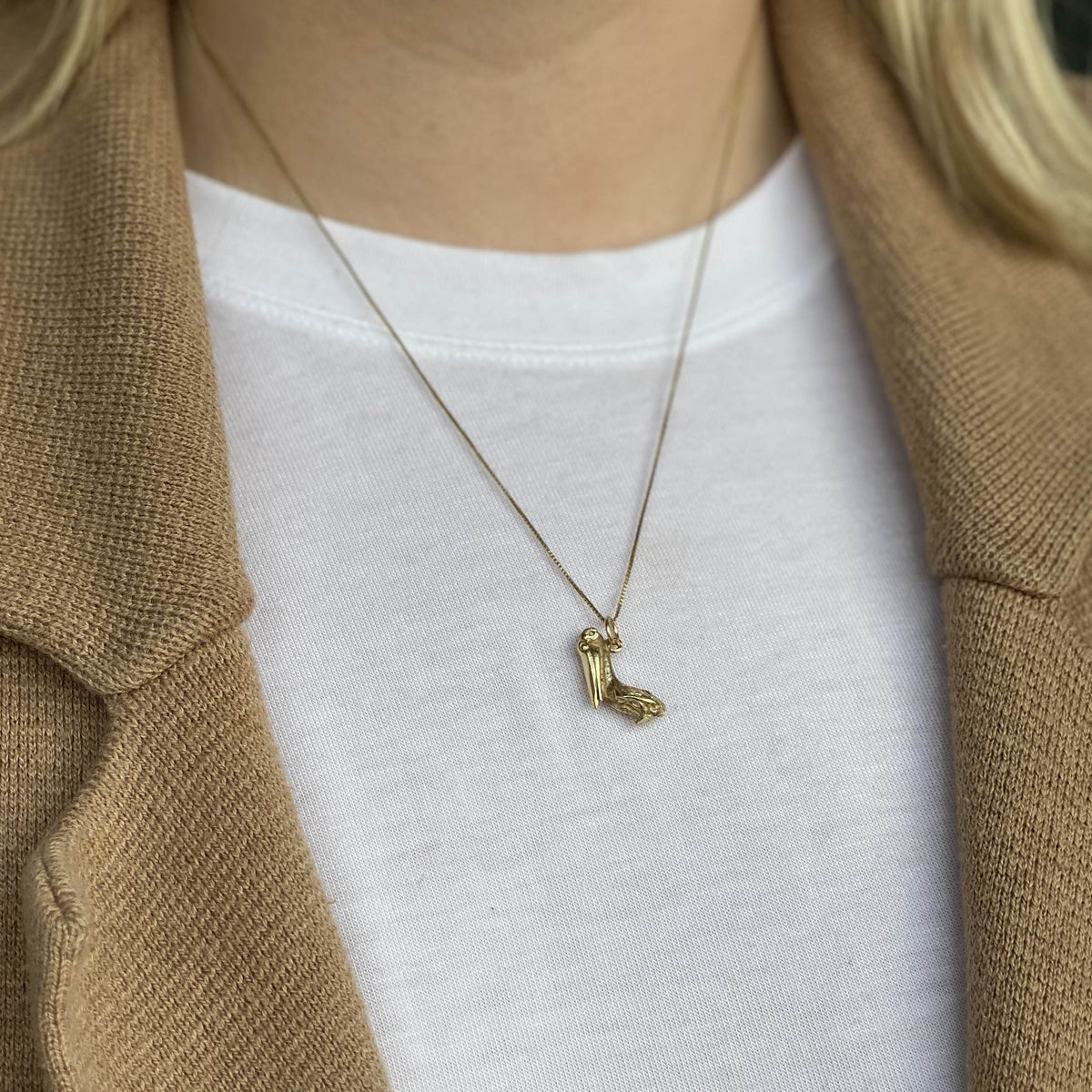 Vintage Stork Charm for Expecting Mothers