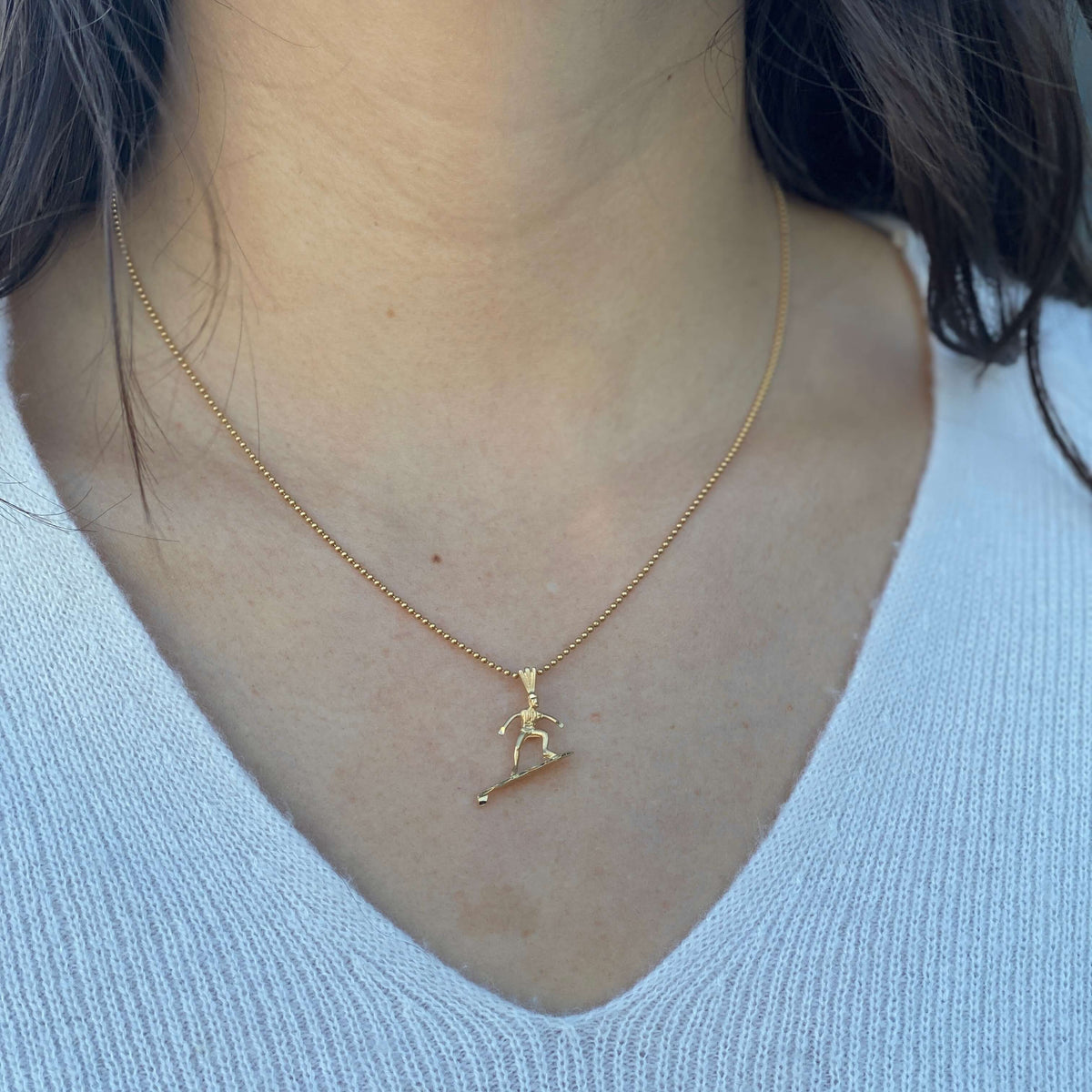 14k Gold Vintage Surfer Charm