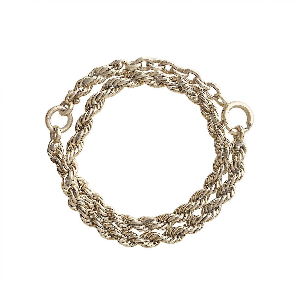 Vintage Twist Chain Double Wrap Bracelet by Fewer Finer