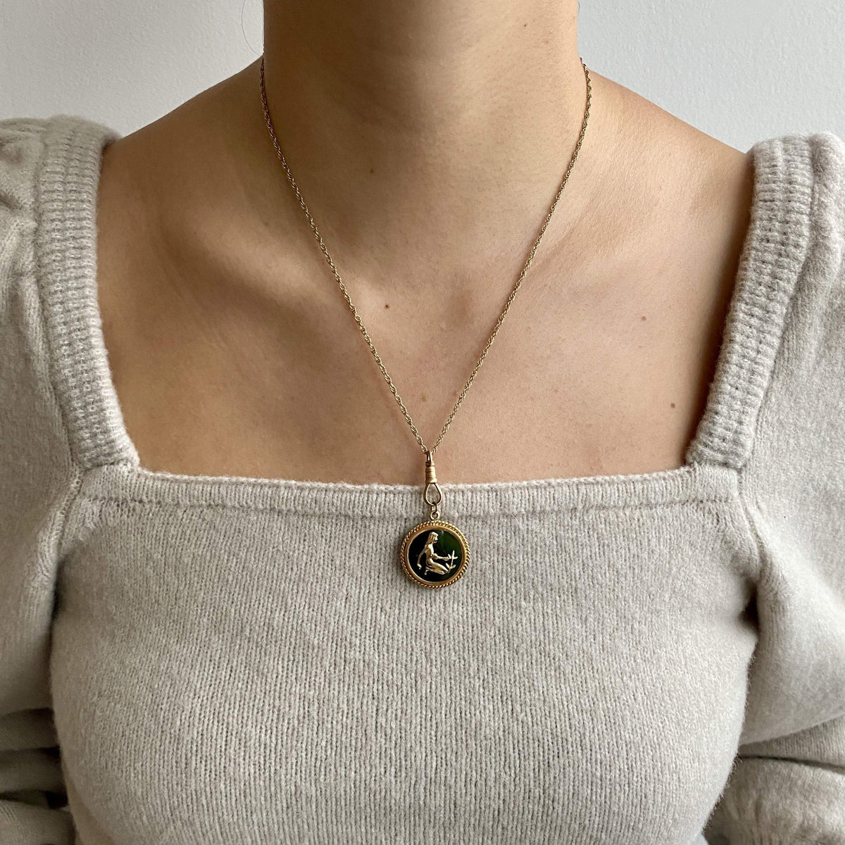 14k Gold Vintage Virgo Charm