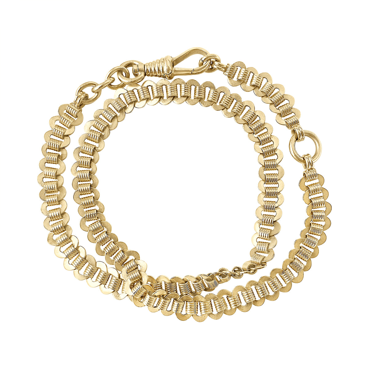 Vintage Coiled and Round Link Doublewrap Bracelet - Fewer Finer