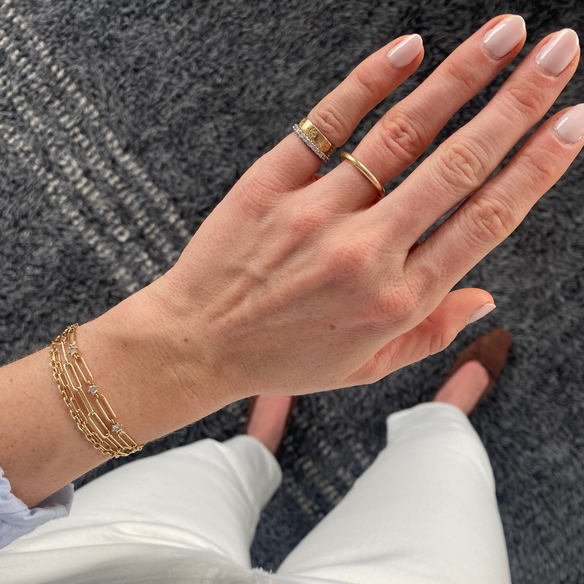 Vintage Yellow Gold Band by Fewer Finer for Women